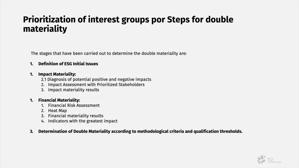 Steps for double materiality